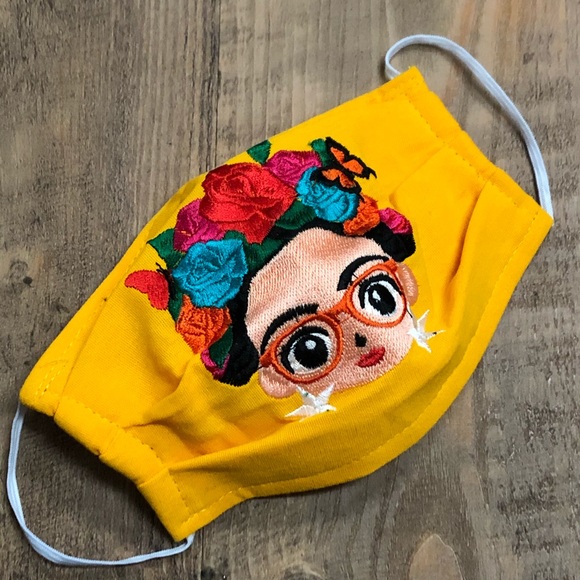 Accessories - Frida Khalo Embroidered Face Mask Mexican Folk